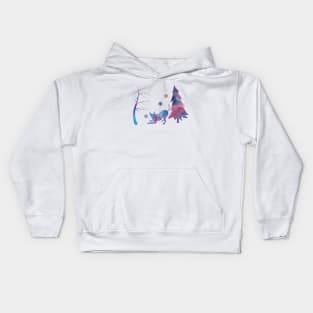 Kelpie Dog Art Winter Snowflakes Kids Hoodie